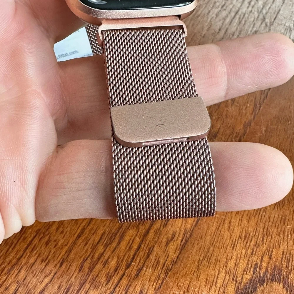 Fitbit Versa 2 Smartwatch Copper Rose Aluminum FB507 Rose Gold Milanese Band